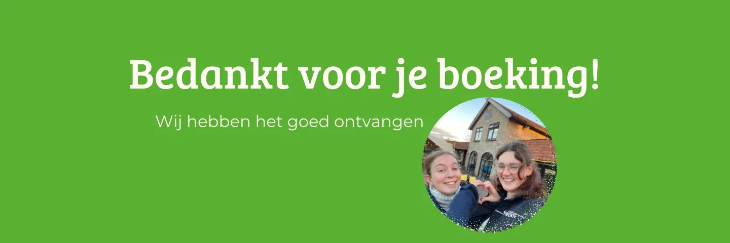 Bedankt voor je boeking